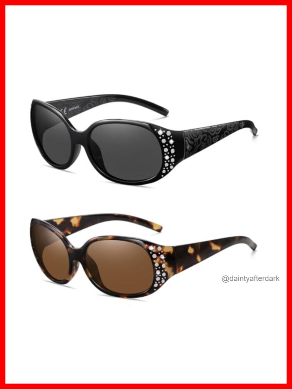 Polarized Wrap Around Sunglasses UV400 Retro Square Driving for Women 2 Pack